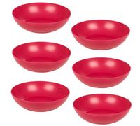 Urbn-Living Urbnliving 20Cm Diameter 6 Pcs Fuchsia Colour High Quality Deep Round Reusable Solid Colour Plastic Dinner & Picnic Plates