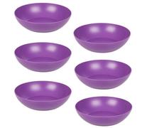Urbn-Living Urbnliving 20Cm Diameter 6 Pcs Purple Colour High Quality Deep Round Reusable Solid Colour Plastic Dinner & Picnic Plates