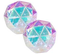 Urbn-Living Urbnliving 20Cm Round 2 Pcs Iridescent Ball Decoration 30 Led String Fairy Lights Indoor Wedding Decor