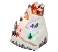 Urbn-Living Urbnliving 21Cm Width Illuminated Christmas Scene Animated Winter Snow Ski Mountain Decoration With Led Light