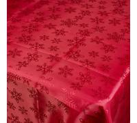 Urbn-Living Urbnliving 220X150Cm Damask Floral Jacquard Tablecloths Red Snowflake Rectangle Oblong Table Cloth Tableware Dining