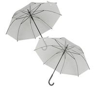 Urbn-Living Urbnliving 23 Inch Transparent Wedding Umbrella Dome Automatic Walking Stick Crook Handle Set Of 2