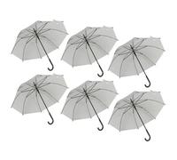 Urbn-Living Urbnliving 23 Inch Transparent Wedding Umbrella Dome Automatic Walking Stick Crook Handle Set Of 6