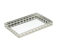 Urbn-Living Urbnliving 24Cm Length Rectangle Silver Mirror Tray Candle Centrepiece Decorative Xmas Gift