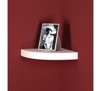 Urbn-Living Urbnliving 25Cm Height White Floating Wooden Wall Mounting Corner Shelf Display Unit Mdf Shelf Book Storage