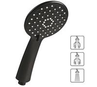 Urbn-Living Urbnliving 26Cm Height Universal Black 3 Mode Multi Function Anti Limescale Shower Head Water Saving