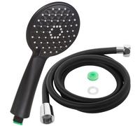 Urbn-Living Urbnliving 26Cm Height Universal Black Shower Head 3 Mode Function Anti Limescale Water Save With 1.5M Hose