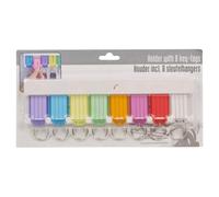 Urbn-Living Urbnliving 27Cm Height 8Pc White Storage Multi Key Rack Holder Hanging Plastic Tags Wall Mounted