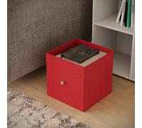 URBNLIVING Set of 1/4/6 Foldable 27cm Woven Fabric Storage Cube Box Drawer Insert Basket with Handle - Multi Colourful Collapsible Toy Arts & Crafts Bins, Durable and Lightweight for Home Office