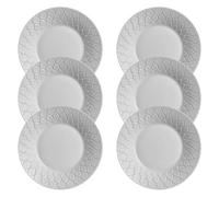 Urbn-Living Urbnliving 2Cm Height Grey Glass Luminarc Dinnerware Dessert Plate Set Of 6