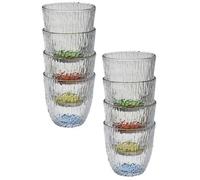 Urbn-Living Urbnliving 300Ml Coloured Base Crystal Design Dishwasher Safe Drinking Glasses 8Pcs
