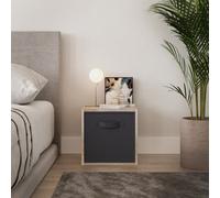 Urbn-Living Urbnliving 30Cm Height Antique Oak Cube Unit With Black Insert