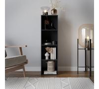 Urbn-Living Urbnliving 30Cm Height Black 4 Shelf Wooden Bookcase Shelving Display Storage Shelf Unit Wood