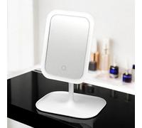 URBNLIVING Cosmetic Free Standing Battery Operated Mirror LED Light Travel Makeup Bathroom Shaving Dressing Portable Rectangular Table Glass for styling Hair Beauty or Plucking Eyebrow