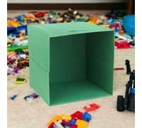 Urbn-Living Urbnliving 31Cm Height 4Pc Foldable Fabric Cube Storage Boxes Collapsible Kids Toys Organiser Sage Green Colour