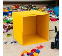 URBNLIVING 4 Pcs Foldable Fabric Cube Storage Boxes Collapsible Folding Box Fabric Cubes Organisers for Kids Playroom Toys Magazines Nursery Items Clothes Art & Craft Supplies