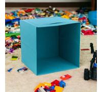 Urbn-Living Urbnliving 31Cm Height 6Pc Foldable Fabric Cube Storage Boxes Collapsible Kids Toys Organiser Storm Blue Colour
