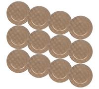 Urbn-Living Urbnliving 33Cm Depth 12 Pcs Charger Table Plates Set Gold 3D Box Weave Design