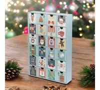 Urbn-Living Urbnliving 38Cm Height 3D Christmas Light Blue Advent Calendar Pull Out Cardboard Countdown Date Numbered Boxes