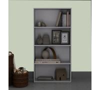 Urbn-Living Urbnliving 4 Tier Wide Wooden Grey Bookcase Cupboard Storage Shelving Display Shelf Cabinet Unit