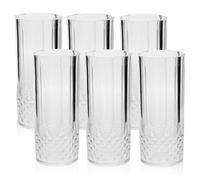 Urbn-Living Urbnliving 400Ml Set Of 6 Crystal Effect Reusable Highball Soft Drink Iced Tea Drinking Glasses