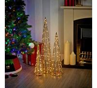 URBNLIVING Illuminated Christmas Tree Cone Pyramid LED Light Tower 3 Sizes - Festive Fairy Lights Decoration for Indoors & Outdoors, Elegant Xmas Display Holiday Decor for Home & Garden