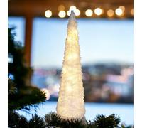 Urbn-Living Urbnliving 40Cm Led Light Up Christmas Tree Cone Pyramids Glitter Fairy White Snow Colour
