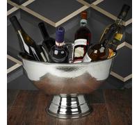 Urbn-Living Urbnliving 40Cm Width Large Stainless Steel Champagne Wine Beverage Ice Cooler Party Hammered Bowl On Foot