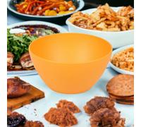 Urbn-Living Urbnliving 47Cm Height 6X High Quality Small Deep Round Reusable Solid Orange Colour Plastic Dinner Bowls