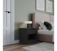 Urbn-Living Urbnliving 47Cm Height Drawer Bedside Black Table Nightstand Shelf Cabinet Storage Unit Bedroom Furniture