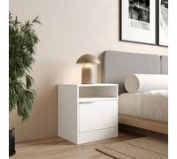 Urbn-Living Urbnliving 49.5Cm Height 1-Door Bedside White Table Cabinet Nightstand Storage Shelf Unit Bedroom Furniture