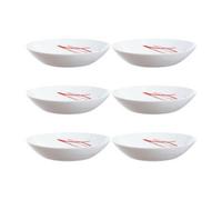 Urbn-Living Urbnliving 4Cm Height Luminarc Arcopal Red Soup Bowls Set Of 6