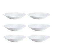 Urbn-Living Urbnliving 4Cm Height White Glass Luminarc Dinnerware Soup Bowls Set Of 6