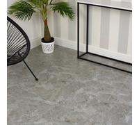 Urbn-Living Urbnliving 4M Square Marble Effect Vinyl Floor Grey Carrara Tiles And Grey Colour Self Adhesive Flooring Planks