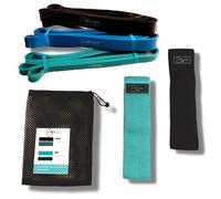 Urbn-Living Urbnliving 5 Pcs Large Set - 38Cm Weight Resistance Exercise Bands Strength Work Out Fitness Training Physio