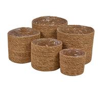 Urbn-Living Urbnliving 5 Pcs Set Woven Seagrass Plant Pot Planter Nesting Display Baskets With Liners