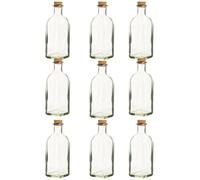 Urbn-Living Urbnliving 500Ml 9Pcs Glass Storage Bottle Jars Vials Cork Stopper Lid Kitchen Cruet Food Set