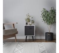 Urbn-Living Urbnliving 50Cm Height Black 1-Drawer White Cube Shelving Unit With Scandinavian Black Legs