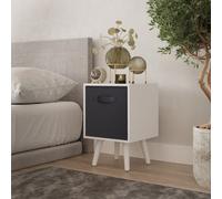 Urbn-Living Urbnliving 50Cm Height Black 1-Drawer White Cube Shelving Unit With Scandinavian White Legs