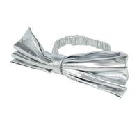 Urbn-Living Urbnliving 50Cm Large Silver Metallic Christmas Chair Bows Sashes Party Dining Décor Wedding Set Of 4