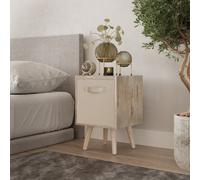 Urbn-Living Urbnliving 51Cm Height Antique Oak Wooden Cube Storage Bookcase Beige Inserts Scandinavian Pine Legs