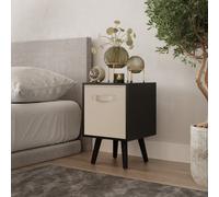 Urbn-Living Urbnliving 51Cm Height Black Wooden Cube Storage Bookcase Beige Inserts Scandinavian Black Legs