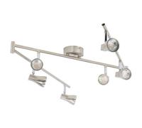 URBNLIVING Modern 6 Arm Ceiling Light with 6 LED Bulbs - Stylish Satin Nickel Spotlight Fixture, Adjustable Ceiling Lamp for Living Room, Bedroom, Kitchen & Hallway