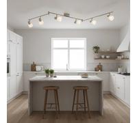 Urbn-Living Urbnliving 6 Arm Modern Ceiling Spot Light Satin Nickel Finish With Included Bulbs Lighting For Living Room,office Energy Class G