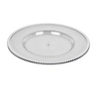 Urbn-Living Urbnliving 6 Pcs Clear Flower Charger Plates Silver Wedding Tableware Underplates