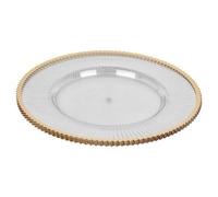 Urbn-Living Urbnliving 6 Pcs Clear Fluted Charger Plates Silver Gold Wedding Tableware Underplates