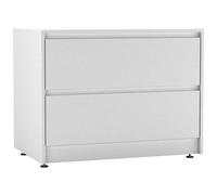Urbn-Living Urbnliving 60Cm Height 2 Drawer White Chest Dresser Sideboard Storage Cabinet Unit W/ Adjustable Feet Bedroom