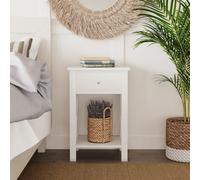 Urbn-Living Urbnliving 60Cm Height White Wooden 1-Drawer Bedside Sofa Side End Table X-Frame Nightstand With Storage Shelf