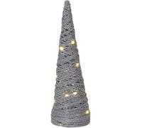 Urbn-Living Urbnliving 60Cm Led Light Up Christmas Tree Silver With Glitter Single Cone Pyramids Glitter Fairy Lights Ornament