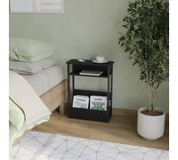 Urbn-Living Urbnliving 63Cm Height Black 3 Tier Slim Coffee Side Table Newspaper Magazine Shelf Rack Bedside Sofa End Desk